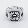 Anillo de plata 925 para hombre y mujer Sun con sol grabado, BOASI