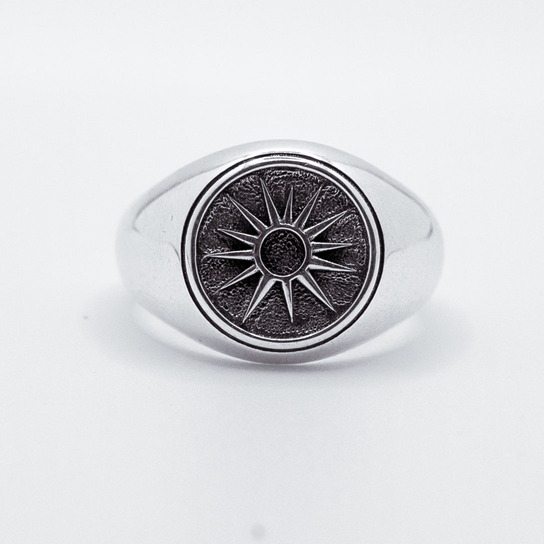 Anillo de plata 925 para hombre y mujer Star con estrella grabada, BOASI
