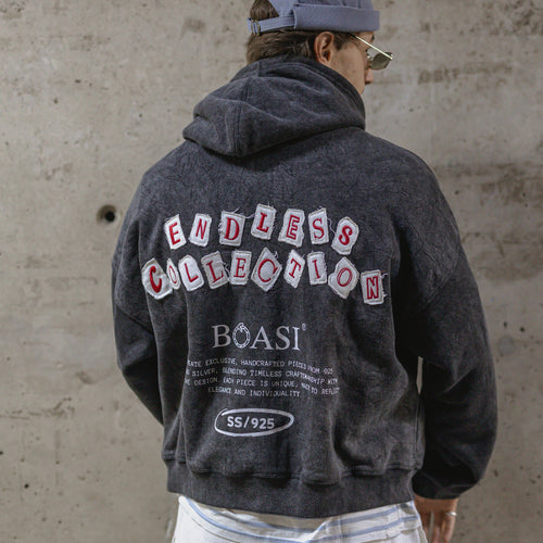 Endless Hoodie boxy fit BOASI, bordado Endless Collection en la espalda